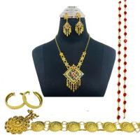 ราคา Vintage Jewelry ชุดเครื่องประดับไทย สร้อยคอ ต่างหูคลิป เข็มขัดหัวเข็มขัด สร้อยสังวาลย์ (21139120114)