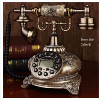 ราคา โบราณแบ็คไลท์แบบเก่าหน้าปัดสไตล์โรตารี่โทรศัพท์ตั้งโต๊ะมีสายสำหรับโทรศัพท์ที่มีจอแสดงผล Fsk dtmf แฮนด์ฟรีสำหรับบ้าน (20709997207)