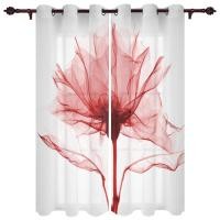 ราคา Blue Transparent Flower Outdoor Curtain For Garden Patio Curtains Bedroom Living Room Kitchen Bath Room Panel Drape (10052295670)