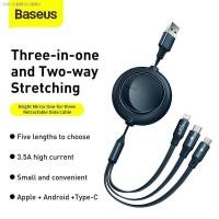 ราคา โทรศัพท์ Baseus สายเคเบิลยูเอสบีดึงกลับได้3 In 1สำหรับ IPhone13 12 11 Pro Max USB Micro Type C ซัมซุงหัวเหว่ยสายชาร์จสำหรับเร็ว Vivo Oppo Xiaomi Realme (17598508460)