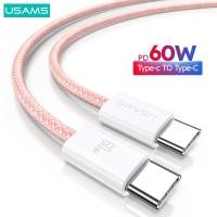 ราคา USAMS PD60W Type C เป็น Type C สายชาร์จเร็ว USB C สายข้อมูล480Mbps การส่งข้อมูลสำหรับ MacBook iPad Samsung Xiaomi Type C PD ที่ชาร์จมีช่องเสียบยูเอสบีเร็ว USB สาย C (20707793806)