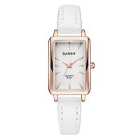 ราคา BARSH นาฬิกาข้อมือแฟชั่นสำหรับสุภาพสตรีหน้าปัดทรงสี่เหลี่ยมผืนผ้าสายหนังเทียมควอตซ์ (9930329995)