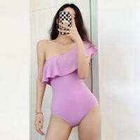 ราคา ชุดว่ายน้ำสีทึบ One piece ชุดว่ายน้ำวันพีชปาดไหล่งานสวยหรูหรา ชุดว่ายน้ำเเฟชั่นงานสวยหรู (18885334281)