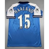 ราคา เสื้อบอล ย้อนยุค แมนซิตี้1999 เหย้า Retro Man City Home อาร์มเบอร์ชื่อ 15 HAALAND พรีเมียร์ลีค เรโทร คลาสสิค 1999 2001 (20481266136)