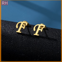 ราคา ต่างหูสแตนเลส A Z นำโชค26ตัวอักษรกันน้ำต่างหูตัวอักษรทองประดับหมุดของขวัญเครื่องประดับ (20873876469)