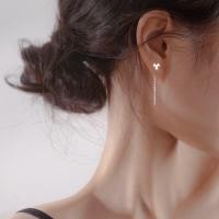 ราคา Trendy s925 Silver Butterfly Heart Long Tassel Chain Dangle Earrings for Women Girls Fashion Earring Jewelry (17639023212)