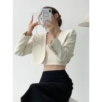 ราคา เสื้อสูทตัวสั้นไม่มีกระดุมสไตล์ฝรั่งเศสสีขาวแอปริคอทสำหรับผู้หญิงชุดสูทลำลองดีไซน์เรียบหรูดูแพงแบบใหม่ฤดูใบไม้ผลิและฤดูใบไม้ร่วงสำหรับผู้กลุ่มน้อย (20394491980)