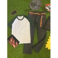 ราคา ชุดเซ็ตเสื้อทูโทนแขนสั้น กางเกงยีนส์สีมินไนท์ขากระบอก ชุดเสื้อทูโทนกางเกงยีนส์สไตล์วินเทจ สินค้าพร้อมจัดส่ง (15830511680)