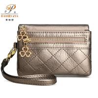 ราคา กระเป๋าสตางค์ หนังนิ่ม ใบสั้น มีซิปคู่ พร้อมสายคล้องข้อมือ สําหรับผู้หญิง (20355795357)