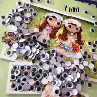 ราคา 7mm 12 คู่ 24 ดวงตา ตากลิ้ง กลม ตากลมกลิ้ง ตาตุ๊กตา แบบแปะ ขนาด 7 มิล จำนวน 24 ดวงตา (397758895)