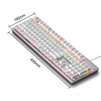 ราคา USB Blue Switch Gaming Mechanical Blue Switch Keyboard 104 Keys RGB Backlight Computer Gamer Office Keyboard (10445541442)