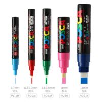 ราคา 5pc set UNI Posca Paint Pen Mixed Marker 5 Sizes Each with 1 Pen PC 1M 3M 5M 8K 17K Graffiti Painting Supplies Rotuladores Posca (20338618826)
