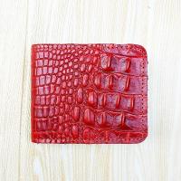 ราคา กระเป๋าตังค์ 2 พับแฟชั่น เป็นหนังวัว อัดลายจระเข้ เกรดพรีเมี่ยม กระเป๋าสตางค์หนังวัวแท้ ลายจระเข้นูน สีแดง (18502803897)