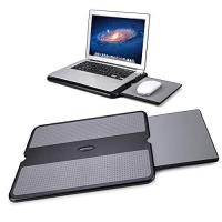 ราคา AboveTEK Portable Laptop Lap Desk w Retractable Left Right Mouse Pad Tray Non Slip Heat Shield Tablet Notebook Computer Stand Table w Sturdy Stable Cooler Work Surface for Bed Sofa Couch or Travel (22