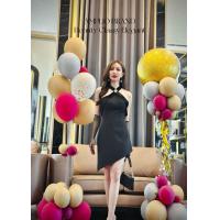 ราคา AMPLIO AMP013 ชุดเดรสสั้น ผ้ากำมะหยี่สีดำ (20970743816)