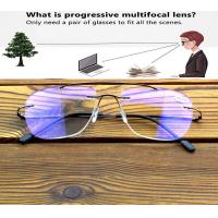 ราคา Pilot Double Bridge Rectangle Rimless Progressive Multifocal Reading Glasses 0 75 To 4 See Near and Far (17054861366)