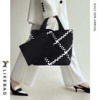 ราคา LIKEBAG กระเปาสพายหญิงกระเป๋าสานกระเป๋าสะพายกระเป๋าไนลอนความจุขนาดใหญ่กระเป๋าถือกระเป๋าทอกระเป๋าคลัทช์ (4617012001)