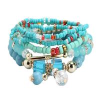 ราคา LEMOER ชุดสร้อยข้อมือลูกปัดข้าวทำด้วยมือสไตล์โบฮีเมียนยอดนิยมสำหรับผู้หญิงสร้อยข้อมือลูกปัดคริสตัลสีสันสดใสสำหรับฤดูร้อนสร้อยข้อมือโซ่ร้อยลูกปัดท่อทองแดงเครื่องประดับสำหรับเด็กผู้หญิงสไตล์โบฮีเมียน (1