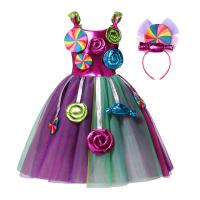 ราคา 2023 Sweet Lollipop Candy Kids Dress Carnival Party Little Girl Birthday Costume Fancy Rainbow Tutu Children Wedding Clothes by Hs2023 (19691850756)