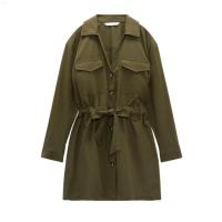 ราคา ZARA KISS New Womens Belt Pocket Decoration Waist Shirt Mini Dress 7484070 507 (20629648272)