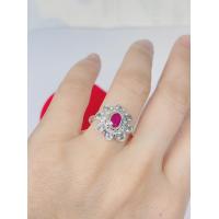 ราคา แหวนเงินดอกไม้กลม1 5cm (17627549778)