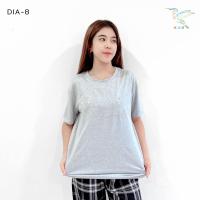 ราคา 4000 DIA 8 เสื้อยืด สีพื้น รีดเพชร อักษร งานสวยมาก (20602587587)