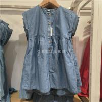 ราคา Uniqlo childrens clothing girls casual pleated dress washed products short sleeved 23 spring and summer 454263 (20018806838)