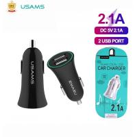 ราคา Usams US CC013 หัวชาร์จรถยนต์ ที่ชาร์จมือถือในรถ แบบชาร์จเร็ว 2 USB Car Charger for smartphone by HNT (16271811297)