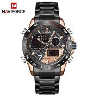 ราคา นาฬิกาข้อมือผู้ชายแบรนด์หรู NAVIFORCE นาฬิกาดิจิตอลกีฬาทหารสำหรับผู้ชายนาฬิกาแฟชั่นของสุภาพบุรุษสายเหล็ก (20050618049)