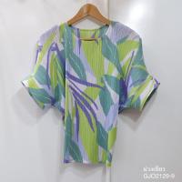 ราคา 2MUAY รุ่น GJO2129 9 เสื้อพลีทคุณภาพ BATWING SLEEVE PRINTED PLEATED TOP 2 สี FREE SIZE (20521588042)