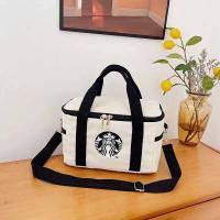 ราคา พร้อมส่งจากไทย Starbucksกระเป๋าถือผ้าแคนวาสถุงใส่อาหารกลางวันทำงานถุงอาหารกลางวันนักเรียน (20402323305)