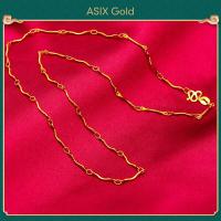 ราคา ASIX GOLD สร้อยคอทองคำ 24K สำหรับผู้หญิง สร้อยคอทองคำเรียบง่ายแฟชั่นเกาหลี หลายสไตล์ ไม่ดำ ไม่ลอก (18587302764)
