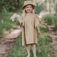 ราคา ZZOOI Autumn Spring Childrens Clothes Organic Cotton Solid Color Loose Long Sleeve Baby Girls Dress Princess Casual Kids Dresses (18135262493)