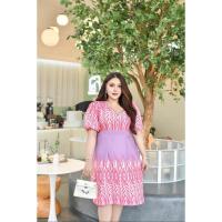 ราคา ชุดเดรสผู้หญิง เดรส ชุดเดรส dress เดรสผู้หญิง ชุดเดรสสวยๆหรู Thai Style Dress เดรสผ้าพิมพ์ลายไทย (20139499949)