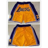 ราคา 10 styles NBA Shorts Los Angeles Lakers KOBE retro purple pockets basketball shorts (19784559071)