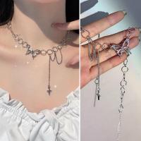 ราคา FINE TOO แฟชั่นเกาหลีสไตล์เรียบง่ายไข่มุกและหินดอกไม้ผีเสื้อ Choker สร้อยคอสำหรับสตรี (14160978818)