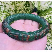 ราคา กำไลหยกพระสมเด็จพุฒจารย์โตกำไลหยกสีเขียวลายหัวมังกรแบบเกลียว (20204298522)