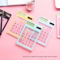 ราคา IN STOCK 1pc Mini Calculator Cute Cartoon Ultra thin Transparent Solar Energy Calculator School Office Supplies (15394621458)