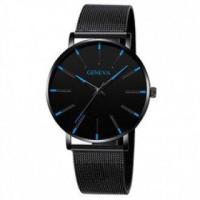 ราคา GENEVA Minimalist Mens Mens Luxury Wrist Private Label Black Watch For Men (19227886486)