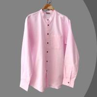 ราคา พร้อมส่ง เสื้อเชิ้ตคอจีนแขนยาว สีชมพูเข้ม ทรงตรง อก 38 52 นิ้ว (20460341297)