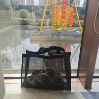 ราคา Ready Stock Mesh shopping bag large capacity nylon transparent shopping mall beach fitness yoga mesh one shoulder portable beach grid (19777978134)