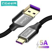 ราคา สายเคเบิล qgeem USB Type C 5A สำหรับ Huawei P20 Mate 20 Pro USB ชาร์จเร็ว USB C สายดาต้า Honor V10 supercharge Type C (21170717250)