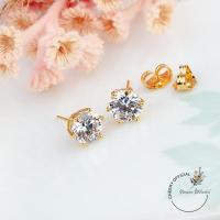 ราคา ต่างหูเพชร เม็ดเดียวสีทอง24k เพชรน้ำสวย เพชรCZ เล่นไฟ 3 8มิล ใส่ได้ทุกวัน พร้อมส่ง (14563869774)