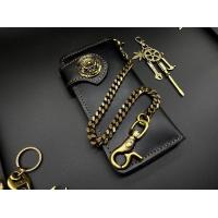 ราคา กระเป๋าสตางค์หนังแท้กับชุดโซ่ทองเหลือง กระเป๋าใบยาว กระเป๋าวินเทจ หนังวัวแท้ สีดำ โซ่ทองเหลืองแท้ พวงกุญแจ 02 (1860354546)