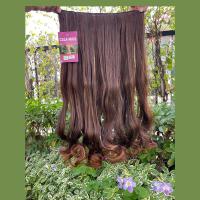 ราคา แฮร์พีช hairpiece แฮร์พีช calawigs ชิ้นหนาพิเศษไหมด้านเหมือนผมจริง แฮร์พีชปลายลอน รหัส T690 กว้าง28cm ยาว60cm (7148012458)