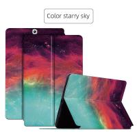 ราคา เคสแท็บเล็ตสําหรับ Samsung Galaxy Tab S2 9 7 2015 S2 9 7 2016 T810 T815 T813 T819 หินอ่อนลวดลายท้องฟ้าที่เต็มไปด้วยดวงดาวหลากสีการป้องกันแบบรวมทุกอย่างฝาครอบขาตั้งพับพลิกได้ด้วยฟังก์ชั่นการนอนหลับและป
