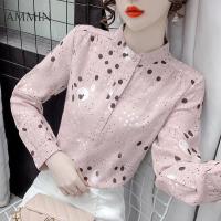 ราคา AMMIN เสื้อเชิ้ตผ้าชีฟองแขนยาวลายจุดใหม่เสื้อชีฟองลายจุดแฟชั่นเสื้อชีฟองแขนยาว2022 (12677040007)