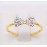 ราคา Happy Jewelry แหวนเพชรของแท้ แหวนโบว์ ทองแท้ 9k 37 5 ขายได้ จำนำได้ ME649 (12301407495)