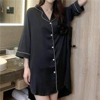 ราคา ผู้หญิงเสื้อคลุมอาบน้ำชุดนอนชุดนอนผ้าฝ้ายสบายผ้าไหมแขนสั้นชุดนอนชุดนอนเสื้อคลุมสบายๆ Baju Tidur (16856598744)