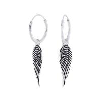 ราคา Silver thai Angel wing hoop earrings with feather charms silver ต่างหูห่วงปีกนางฟ้าพร้อมจี้ขนนกเงินแท้925ต่างหูแฟชั่น ใส่แล้วไม่แพ้ เงินแท้ไม่ชุบ เงินแท้925 พร้อมส่ง (12536041837)